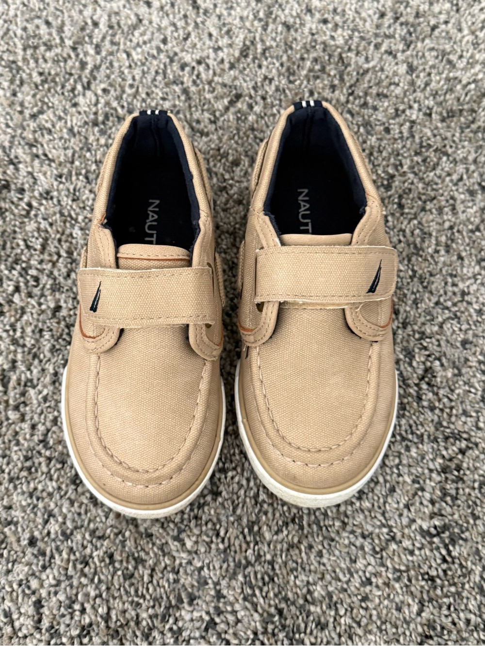 Nautica Kids Tan Canvas Boat Shoes